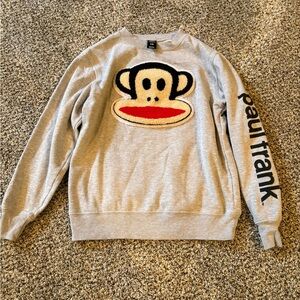 Paul Frank Gray Crewneck Sweater with Iconic Monkey Design